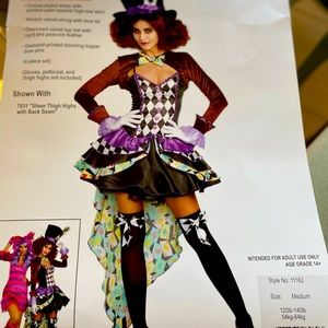 Complete Mad Hatter Costume Sz Med W/ Wig! Please note Shoes NOT included!